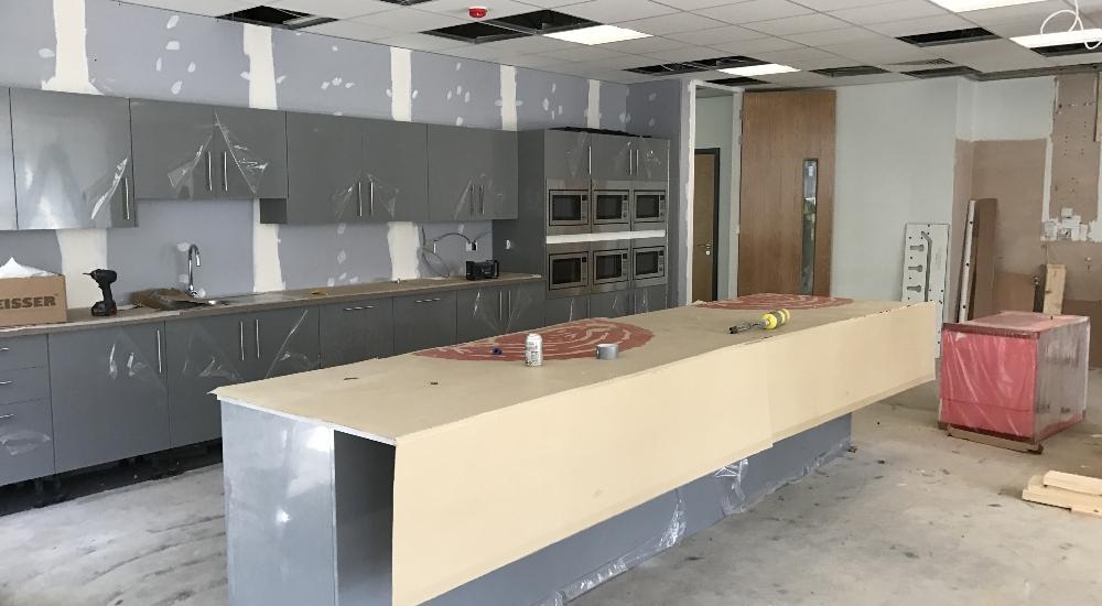 Staff canteen under construction.